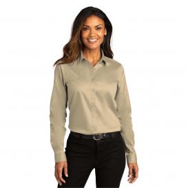 Port Authority LW808 Ladies Long Sleeve SuperPro React Twill Shirt - Wheat