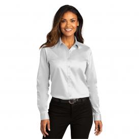 Port Authority LW808 Ladies Long Sleeve SuperPro React Twill Shirt - White