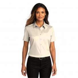Port Authority LW809 Ladies Short Sleeve SuperPro React Twill Shirt - Ecru