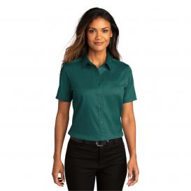 Port Authority LW809 Ladies Short Sleeve SuperPro React Twill Shirt - Marine Green