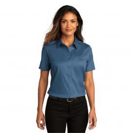 Port Authority LW809 Ladies Short Sleeve SuperPro React Twill Shirt - Regatta Blue