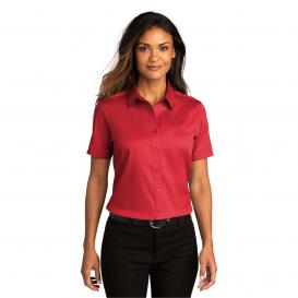 Port Authority LW809 Ladies Short Sleeve SuperPro React Twill Shirt - Rich Red
