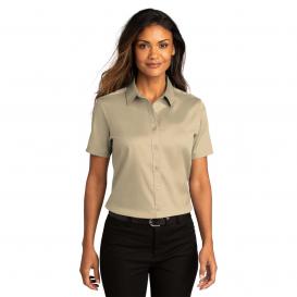 Port Authority LW809 Ladies Short Sleeve SuperPro React Twill Shirt - Wheat