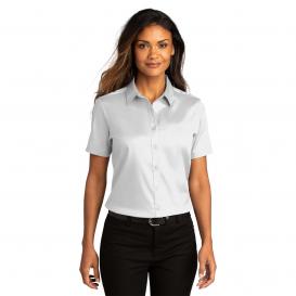 Port Authority LW809 Ladies Short Sleeve SuperPro React Twill Shirt - White