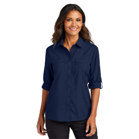 Port Authority LW960 Ladies Long Sleeve UV Daybreak Shirt - True Navy