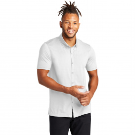 Mercer+Mettle MM1006 Stretch Pique Full-Button Polo - White