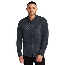 Mercer+Mettle MM1018 Long Sleeve Stretch Woven Shirt - Navy Geo Diamond