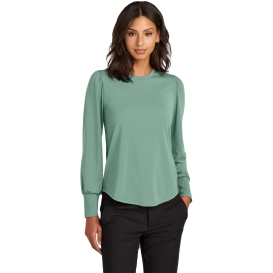 Mercer+Mettle MM1019 Ladies Stretch Jersey Long Sleeve Blouson Top - Sage