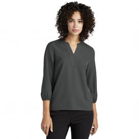 Mercer+Mettle MM2011 Women\'s Stretch Crepe 3/4-Sleeve Blouse - Anchor Grey