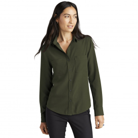 Mercer+Mettle MM2013 Women\'s Stretch Crepe Long Sleeve Camp Blouse - Townsend Green
