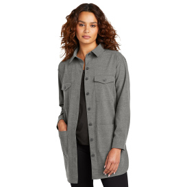 Mercer+Mettle MM2021 Women\'s Long Sleeve Twill Overshirt - Light Anchor Grey Heather