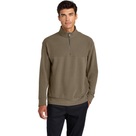 Mercer+Mettle MM3040 Linear Texture 1/4-Zip - Warm Taupe