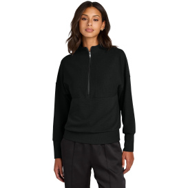 Mercer+Mettle MM3041 Ladies Linear Texture 1/4-Zip - Deep Black