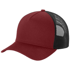 New Era NE212 A-Frame Snapback Mesh Back Cap - Scarlet/Black