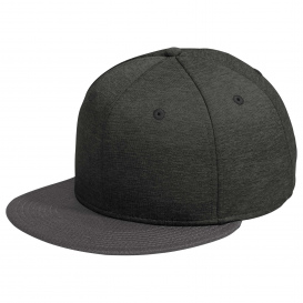 New Era NE408 Shadow Heather Striped Flat Bill Snapback Cap - Black Shadow Heather/Graphite