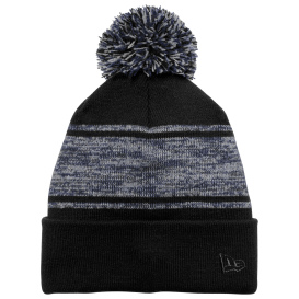 New Era NE909 Knit Chilled Pom Beanie - Black/Deep Navy