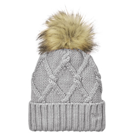 New Era NE911 Faux Fur Pom Beanie - Heather Grey