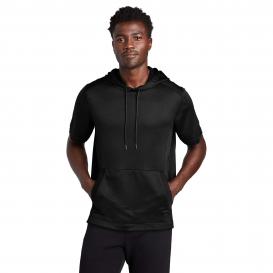New Era NEA533 Performance Terry Short Sleeve Hoodie - Black