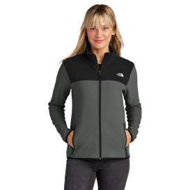 The North Face NF0A7V4K Ladies Glacier Full-Zip Fleece Jacket - Asphalt Grey/TNF Black