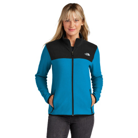 The North Face NF0A7V4K Ladies Glacier Full-Zip Fleece Jacket - Hero Blue/TNF Black