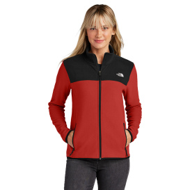 The North Face NF0A7V4K Ladies Glacier Full-Zip Fleece Jacket - Rage Red/TNF Black