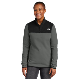 The North Face NF0A7V4M Ladies Glacier 1/4-Zip Fleece - Asphalt Grey/TNF Black