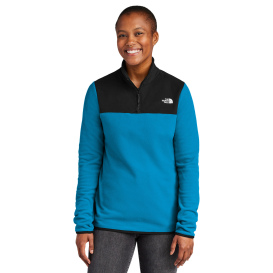 The North Face NF0A7V4M Ladies Glacier 1/4-Zip Fleece - Hero Blue/TNF Black