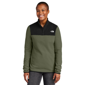 The North Face NF0A7V4M Ladies Glacier 1/4-Zip Fleece - New Taupe Green/TNF Black