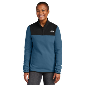 The North Face NF0A7V4M Ladies Glacier 1/4-Zip Fleece - Shady Blue/TNF Black