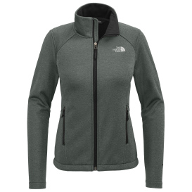 The North Face NF0A88D4 Ladies Chest Logo Ridgewall Soft Shell Jacket - TNF Dark Grey Heather