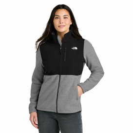 The North Face NF0A8BUR Ladies Highest Peak Full-Zip Fleece Jacket - TNF Medium Grey Heather/TNF Black