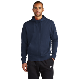 Nike NKDR1513 Club Fleece Sleeve Swoosh Full-Zip Hoodie - Midnight Navy