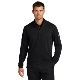 Nike NKDX6702 Textured 1/2-Zip Cover-Up - Black