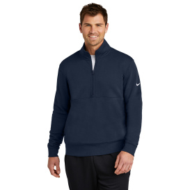 Nike NKDX6718 Club Fleece Sleeve Swoosh 1/2-Zip - Midnight Navy