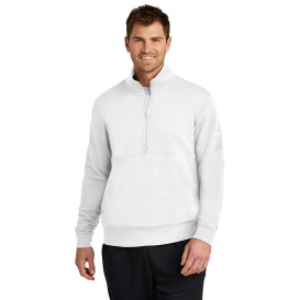 Nike NKDX6718 Club Fleece Sleeve Swoosh 1/2-Zip - White | Full Source