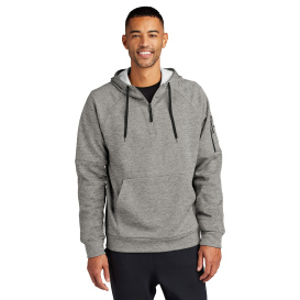 Nike NKFD9742 Therma-FIT Pocket 1/4-Zip Fleece Hoodie - Dark Grey Heather