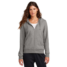 Nike NKFD9890 Ladies Club Fleece Sleeve Swoosh Full-Zip Hoodie - Charcoal Heather