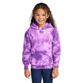 Port & Company PC144Y Youth Crystal Tie-Dye Pullover Hoodie - Purple