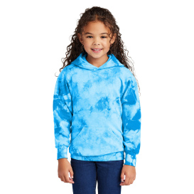 Port & Company PC144Y Youth Crystal Tie-Dye Pullover Hoodie - Sky Blue