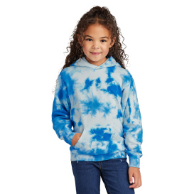 Port & Company PC144Y Youth Crystal Tie-Dye Pullover Hoodie - True Royal