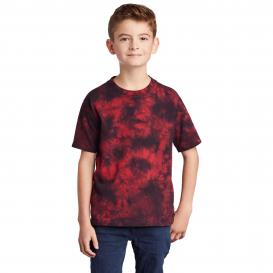 Port & Company PC145Y Youth Crystal Tie-Dye Tee - Black/Red