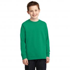 Port & Company PC54YLS Youth Long Sleeve Core Cotton Tee - Kelly