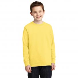 Port & Company PC54YLS Youth Long Sleeve Core Cotton Tee - Yellow