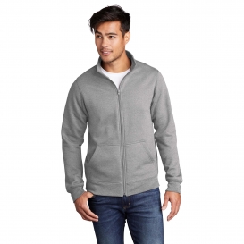 Port & Company PC78FZ Core Fleece Cadet Full-Zip Sweatshirt - Athletic Heather