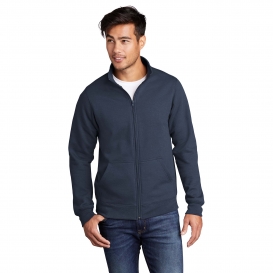 Port & Company PC78FZ Core Fleece Cadet Full-Zip Sweatshirt - Navy