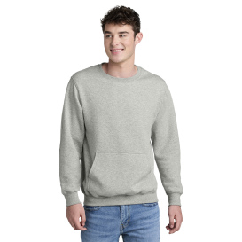 Port & Company PC78PKT Core Fleece Crewneck Pocket Sweatshirt - Oatmeal Heather