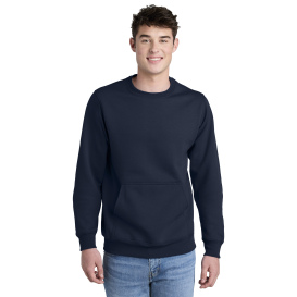 Port & Company PC78PKT Core Fleece Crewneck Pocket Sweatshirt - True Navy