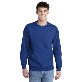 Port & Company PC78PKT Core Fleece Crewneck Pocket Sweatshirt - True Royal