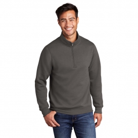 Port & Company PC78Q Core Fleece 1/4-Zip Pullover Sweatshirt - Charcoal