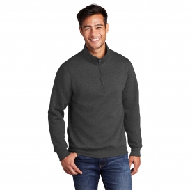 Port & Company PC78Q Core Fleece 1/4-Zip Pullover Sweatshirt - Dark Heather Grey